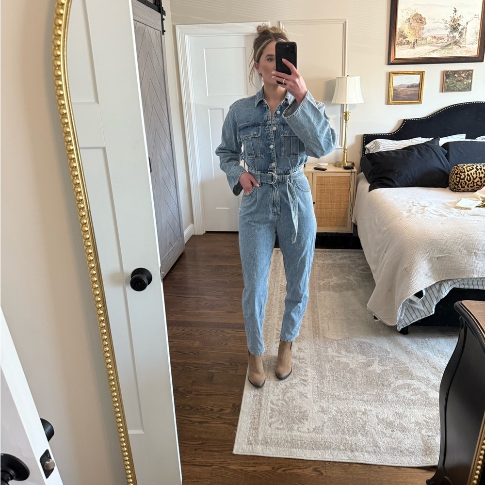 AGOLDE Light Blue Denim Jumpsuit with Belt